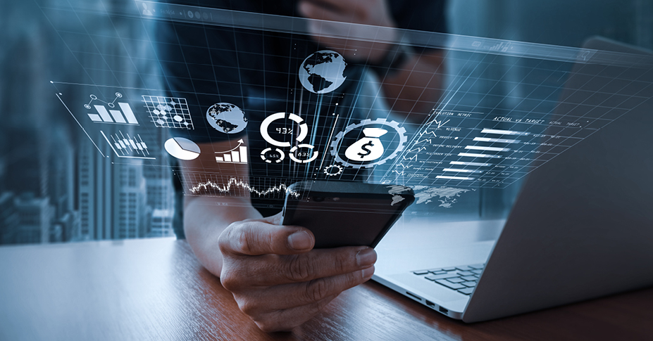 man using phone and laptop to manage a universal ira investing portfolio